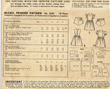 1940s Vintage McCall Sewing Pattern 5233 Baby Girls WWII Pinafore Dress Size 1 - Vintage4me2