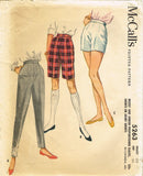 1950s Vintage McCall's Sewing Pattern 5263 Misses Short and Tappered Pants 28 W - Vintage4me2