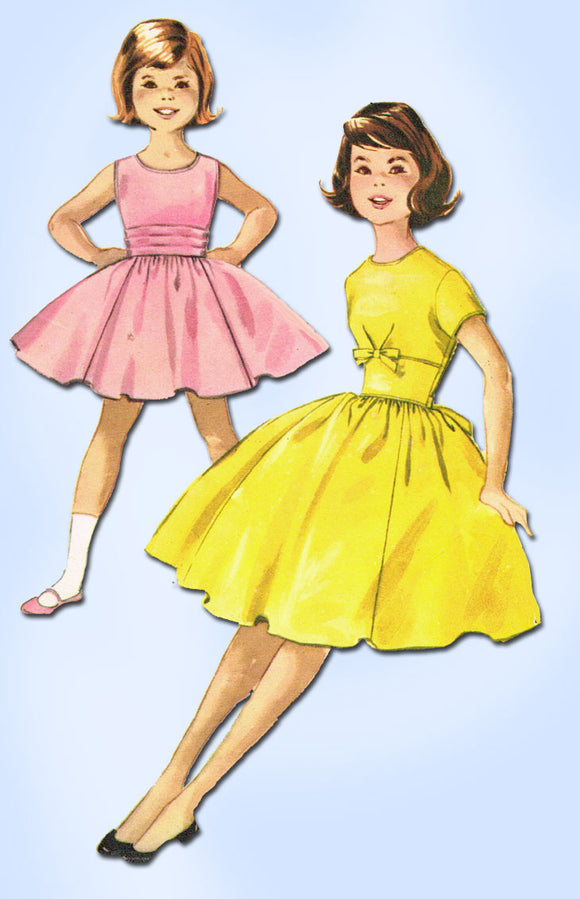 1950s Vintage McCalls Sewing Pattern 5266 Toddler Girls Party Dress Size 6 24W