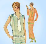 McCall 5275: 1930s Misses 2 Piece Pajamas Sz 36 38 Bust Vintage Sewing Pattern - Vintage4me2