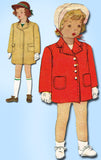 1940s Vintage McCall Sewing Pattern 5315 WWII Toddler Girls Coat Size 4 23 Bust - Vintage4me2