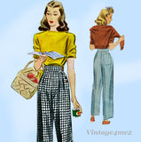 McCall 5319: 1940s Plus Size Women's Slacks Sz 34 Waist Vintage Sewing Pattern