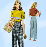 McCall 5319: 1940s Plus Size Women's Slacks Sz 34 Waist Vintage Sewing Pattern
