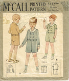 1920s Original Vintage McCall Sewing Pattern 5332 Cute Toddler Boys Suit Size 6