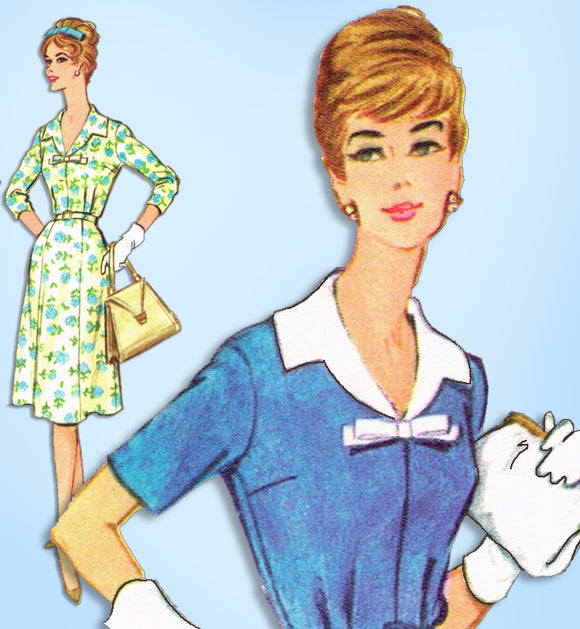 1960s Vintage McCalls Sewing Pattern 5334 Uncut Plus Size Day Dress Sz 43 Bust