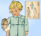 1940s Vintage McCall Sewing Pattern 5344 WWII Baby 2 Piece Pajama Set Size 1