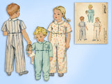 1940s Vintage McCall Sewing Pattern 5344 WWII Baby 2 Piece Pajama Set Size 1