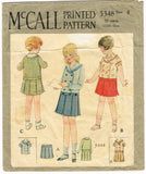 McCall 5348: 1920s Cute Toddler Girls 2 Piece Dress Sz 4 Vintage Sewing Pattern