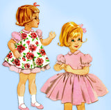 1960s Vintage McCall Sewing Pattern 5388 Uncut Toddler Girls Dress & Popover Sz 2