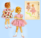 1960s Vintage McCall Sewing Pattern 5388 Uncut Toddler Girls Dress & Popover Sz 2