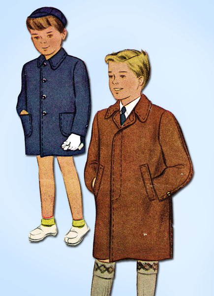1940s Vintage McCall Sewing Pattern 5394 WWII Toddler Boy's Coat Size 6 24 Bust - Vintage4me2