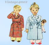 1940s Vintage McCall Sewing Pattern 5431 Cute Toddler Girls Bathrobe Size 6