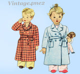 1940s Vintage McCall Sewing Pattern 5431 Cute Toddler Girls Bathrobe Size 1