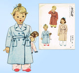 1940s Vintage McCall Sewing Pattern 5431 Cute Toddler Girls Bathrobe Size 6