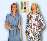 1940s Vintage McCall Sewing Pattern 5442 Misses Smock or House Dress Sz 38 40 B - Vintage4me2