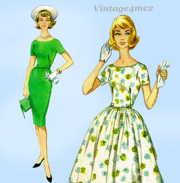 1960s Vintage McCalls Sewing Pattern 5450 Lovely Misses Dress Sz 34 Bust