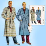 1940s Vintage McCall Sewing Pattern 5465 Classic Men's Bath Robe Sz 34 36 Chest