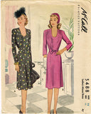 McCall 5488: 1940s Uncut Misses WWII Dinner Dress Sz 36 Bust Vintage Sewing Pattern - Vintage4me2