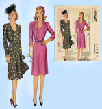 McCall 5488: 1940s Uncut Misses WWII Dinner Dress Sz 36 Bust Vintage Sewing Pattern - Vintage4me2