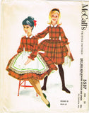 1960s Vintage McCalls Sewing Pattern 5537 Helen Lee Little Girls Dress Size 10