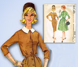 1960s Vintage McCalls Sewing Pattern 5552 Misses Shirtwaist Dress Sz 34 Bust