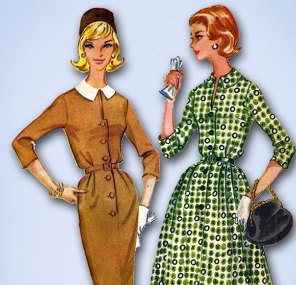 1960s Vintage McCalls Sewing Pattern 5552 Misses Shirtwaist Dress Sz 34 Bust