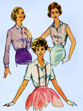 1960s Vintage McCall's Sewing Pattern 5572 Misses Easy to Sew Blouse Sz 32 Bust