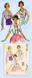 1960s Vintage McCall's Sewing Pattern 5572 Misses Easy to Sew Blouse Sz 32 Bust