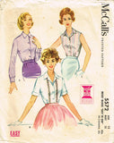 1960s Vintage McCall's Sewing Pattern 5572 Misses Easy to Sew Blouse Sz 32 Bust