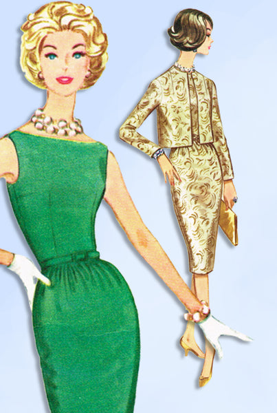 1960s Vintage McCalls Sewing Pattern 5630 Misses Sheath Dress & Jacket Size 34 B