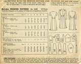 1940s Vintage McCall Sewing Pattern 5638 Misses WWII Shirtwaist Dress Size 32 B