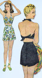 1940s Vintage McCall Sewing Pattern 5648 Misses WWII 2 Pc Bathing Suit Size 34 B