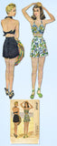 1940s Vintage McCall Sewing Pattern 5648 Misses WWII 2 Pc Bathing Suit Size 34 B