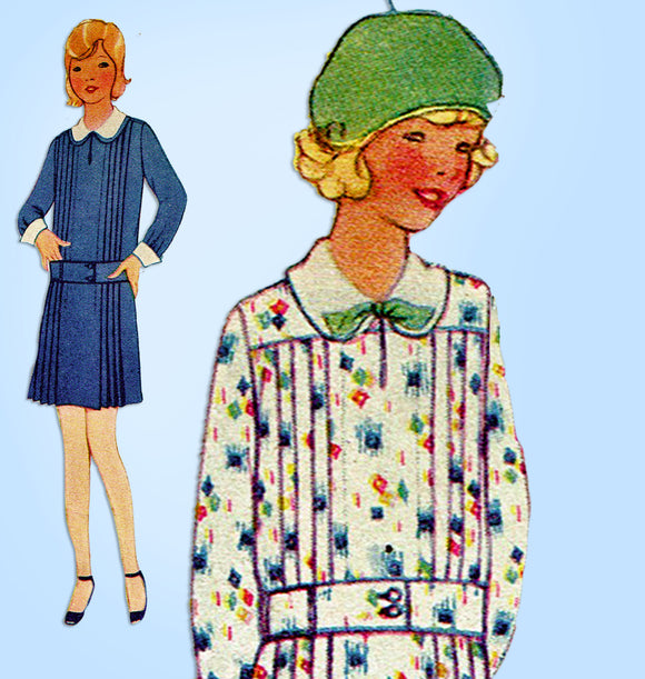1920s Vintage McCall Sewing Pattern 5676 Uncut Toddler Girls Flapper Dress Sz 6 - Vintage4me2