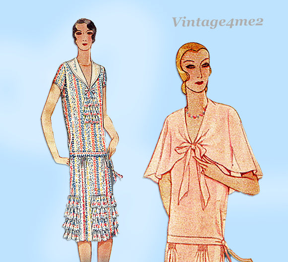 McCall 5719: 1920s Plus Size Womens Flapper Dress 40 Bust Vintage Sewing Pattern
