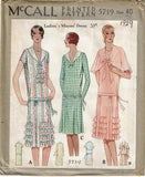 McCall 5719: 1920s Plus Size Womens Flapper Dress 40 Bust Vintage Sewing Pattern