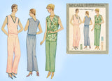 McCall 5724: 1930s Uncut Misses 2 Piece Pajamas Size 34 B Vintage Sewing Pattern -Vintage4me2