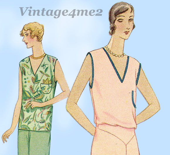 McCall 5724: 1930s Uncut Misses 2 Piece Pajamas Size 34 B Vintage Sewing Pattern -Vintage4me2