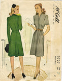 1940s Vintage McCall Sewing Pattern 5727 WWII Misses' Street Dress Size 16 34B - Vintage4me2