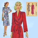 McCall 5737: 1940s WWII Plus Size Housecoat Size 46 Bust Vintage Sewing Pattern
