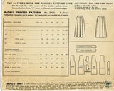 1940s Vintage McCall Sewing Pattern 5750 Misses WWII Pleated Skirt Sz 28 W