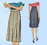 1940s Vintage McCall Sewing Pattern 5750 Misses WWII Pleated Skirt Sz 28 W