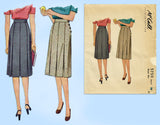 1940s Vintage McCall Sewing Pattern 5750 Misses WWII Pleated Skirt Sz 28 W