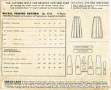 1940s Vintage McCall Sewing Pattern 5750 Misses WWII Pleated Skirt Sz 32 W