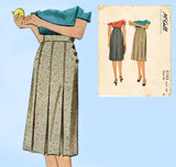 1940s Vintage McCall Sewing Pattern 5750 Misses WWII Pleated Skirt Sz 32 W