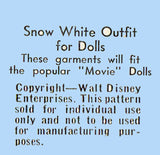 1930s Vintage McCall Pattern 579 Rare Snow White 25in Movie Star Doll Clothes