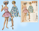 McCall 5906: 1960s Misses Bathing Suit & Beach Coat 32 B Vintage Sewing Pattern
