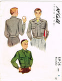 1940s Vintage McCall Sewing Pattern 5905 Uncut Boy's WWII Military Jacket Sz 8 - Vintage4me2