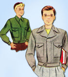 1940s Vintage McCall Sewing Pattern 5905 Uncut Boy's WWII Military Jacket Sz 8 - Vintage4me2