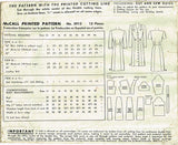 1940s Vintage McCall Sewing Pattern 5913 Plus Size Ladies Street Dress Size 44 B - Vintage4me2